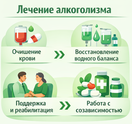 лечение алкоголизма в Коммунаре этапы